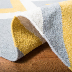 Safavieh Dhurries 640 Hand Woven Flat Weave  Rug Gold / Grey DHU640A-26