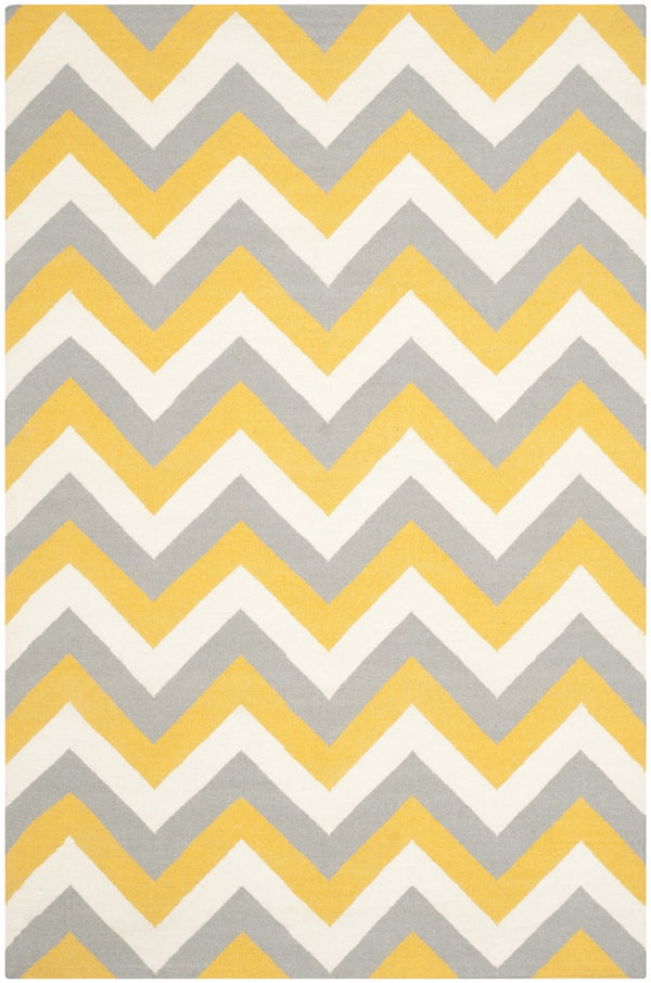 Safavieh Dhurries 640 Hand Woven Flat Weave  Rug Gold / Grey DHU640A-26