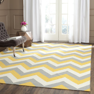 Safavieh Dhurries 640 Hand Woven Flat Weave  Rug Gold / Grey DHU640A-26