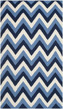 Safavieh Dhurries 640 Hand Woven Flat Weave  Rug Navy / Light Blue DHU640B-3