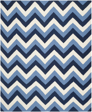 Safavieh Dhurries 640 Hand Woven Flat Weave  Rug Navy / Light Blue DHU640B-3