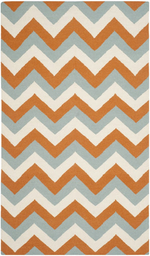 Safavieh Dhurries 640 Hand Woven Flat Weave  Rug Terracotta / Blue DHU640C-3