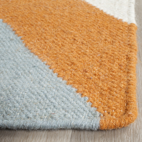 Safavieh Dhurries 640 Hand Woven Flat Weave  Rug Terracotta / Blue DHU640C-3