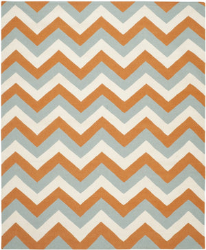 Safavieh Dhurries 640 Hand Woven Flat Weave  Rug Terracotta / Blue DHU640C-3