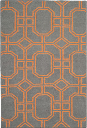 Safavieh Dhurries 860 Hand Woven Flat Weave  Rug Blue / Orange DHU860B-3