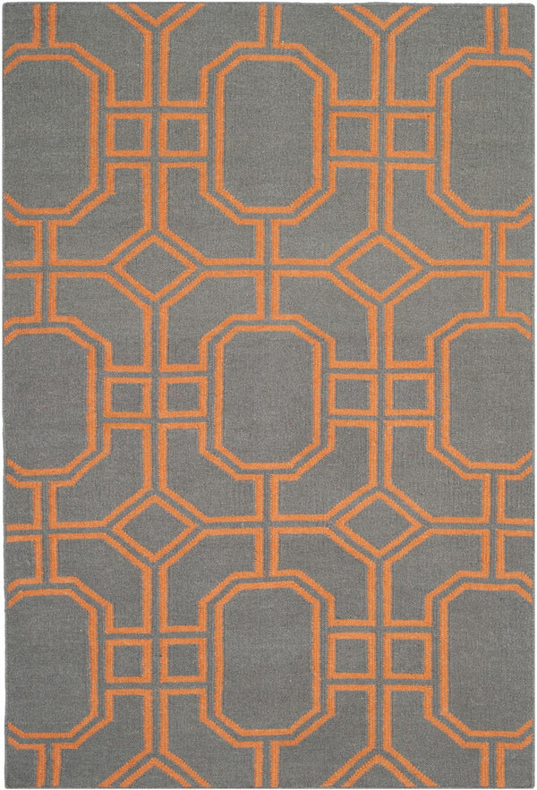Safavieh Dhurries 860 Hand Woven Flat Weave  Rug Blue / Orange DHU860B-3