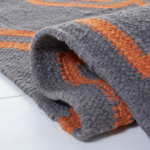 Safavieh Dhurries 860 Hand Woven Flat Weave  Rug Blue / Orange DHU860B-3