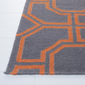 Safavieh Dhurries 860 Hand Woven Flat Weave  Rug Blue / Orange DHU860B-3