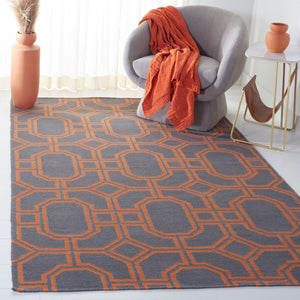 Safavieh Dhurries 860 Hand Woven Flat Weave  Rug Blue / Orange DHU860B-3