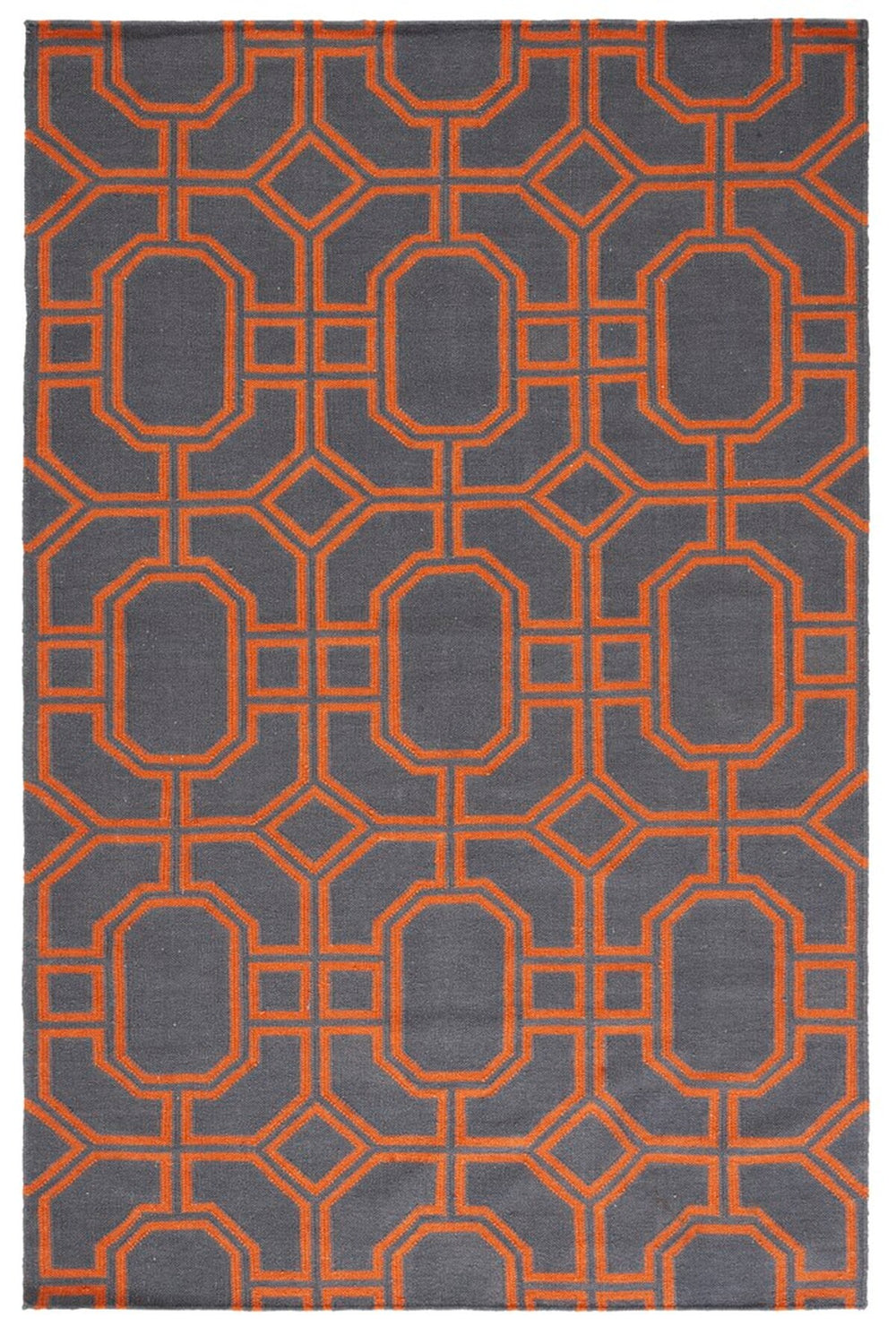 Safavieh Dhurries 860 Hand Woven Flat Weave  Rug Blue / Orange DHU860B-3