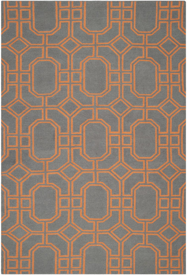 Safavieh Dhurries 860 Hand Woven Flat Weave  Rug Blue / Orange DHU860B-3