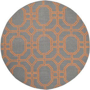 Safavieh Dhurries 860 Hand Woven Flat Weave  Rug Blue / Orange DHU860B-3