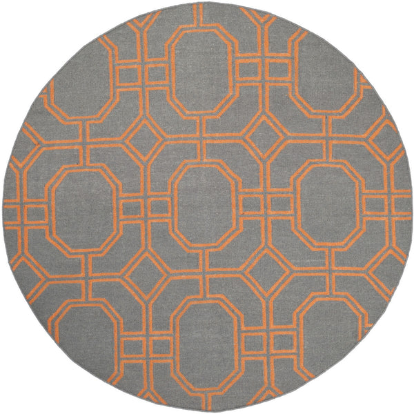 Safavieh Dhurries 860 Hand Woven Flat Weave  Rug Blue / Orange DHU860B-3