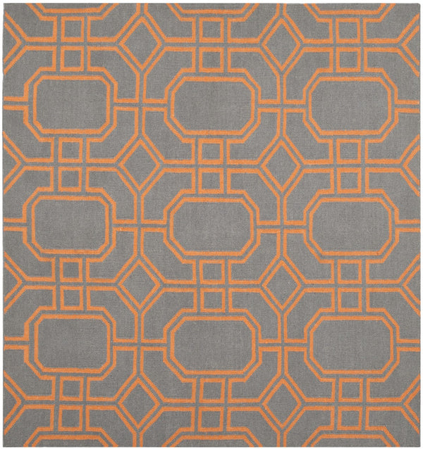 Safavieh Dhurries 860 Hand Woven Flat Weave  Rug Blue / Orange DHU860B-3