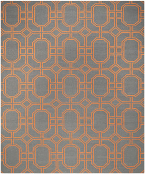 Safavieh Dhurries 860 Hand Woven Flat Weave  Rug Blue / Orange DHU860B-3