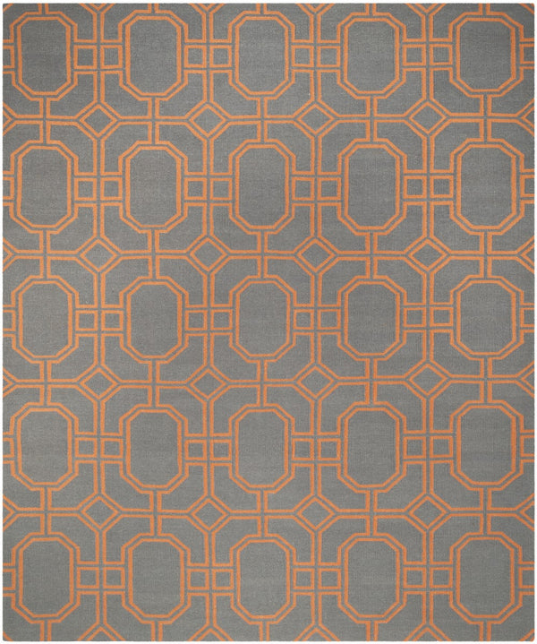 Safavieh Dhurries 860 Hand Woven Flat Weave  Rug Blue / Orange DHU860B-3