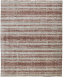 Feizy Rugs Mackay Hand Woven Viscose And Wool Low Pile Striped Rug For Luxurious Modern Home Decor Tan,Ivory,Pink Viscose,Wool Mky8824fblh000e10