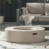 Christopher Knight Home® - Noble House - Aidan Outdoor 50,000 BTU Lightweight Concrete Circular Fire Pit (No Tank Holder)