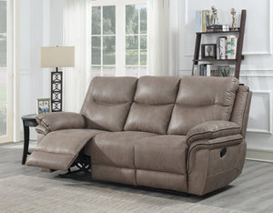 English Elm Steve Silver - Isabella Sand Recliner Sofa with Double Padded Arms, Console Loveseat Option, Faux Leather Comfort B081P157355