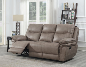 English Elm Steve Silver - Isabella Sand Recliner Sofa with Double Padded Arms, Console Loveseat Option, Faux Leather Comfort B081P157355
