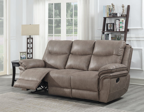 English Elm Steve Silver - Isabella Sand Recliner Sofa with Double Padded Arms, Console Loveseat Option, Faux Leather Comfort B081P157355
