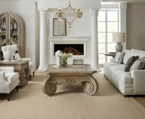 Hooker Furniture Castella Old World End Table With Drawer & Shelf, Antique Slate Finish, Distressed Resort Charm 5878-80113-80