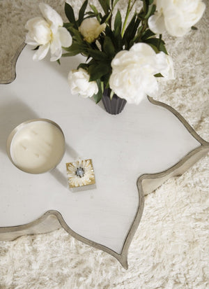 Hooker Furniture Sanctuary Jewel-Finish Flower Cocktail Table With Meringue Glass Top, Gold-Champagne Accents & Casters 5875-80210-95