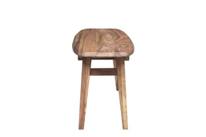 Porter Designs Porter Fusion Solid Sheesham Wood Dining Bench – Elegant Mid-century Modern Design, Light Brown Finish Light Brown Wood 07-117-13-6730