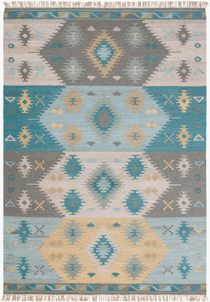 Surya Adia Handmade 2' X 3' Wool Rug - Rustic Elegance, Durable Design, Ideal For Charming Home Decor Pale Blue Wool Dia2003-23