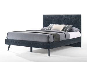 VIG Furniture Diana Modern Grey Ash Bedframe With Crown-Cut Veneer, Slat System, Solid Rubberwood Legs, Low-Profile VGMABR-132-BED-Q