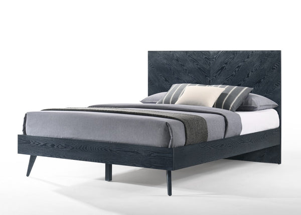 VIG Furniture Diana Eastern King Modern Grey Ash Bedframe With Crown-Cut Veneer, Slat Support, No Box Spring Needed VGMABR-132-BED-EK