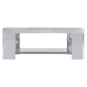 Bernhardt Bernhardt Sculptural Aura Cocktail Table With Patterned Acrylic Top & Polished Stainless Steel Base, 44" 316011