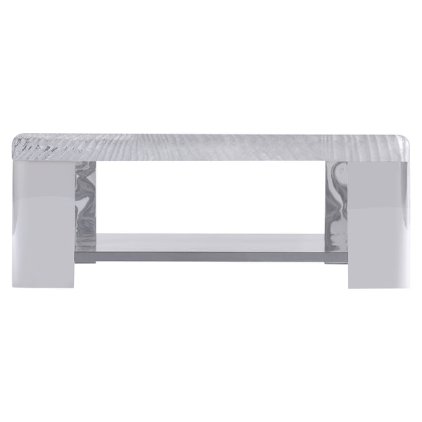 Bernhardt Bernhardt Sculptural Aura Cocktail Table With Patterned Acrylic Top & Polished Stainless Steel Base, 44" 316011