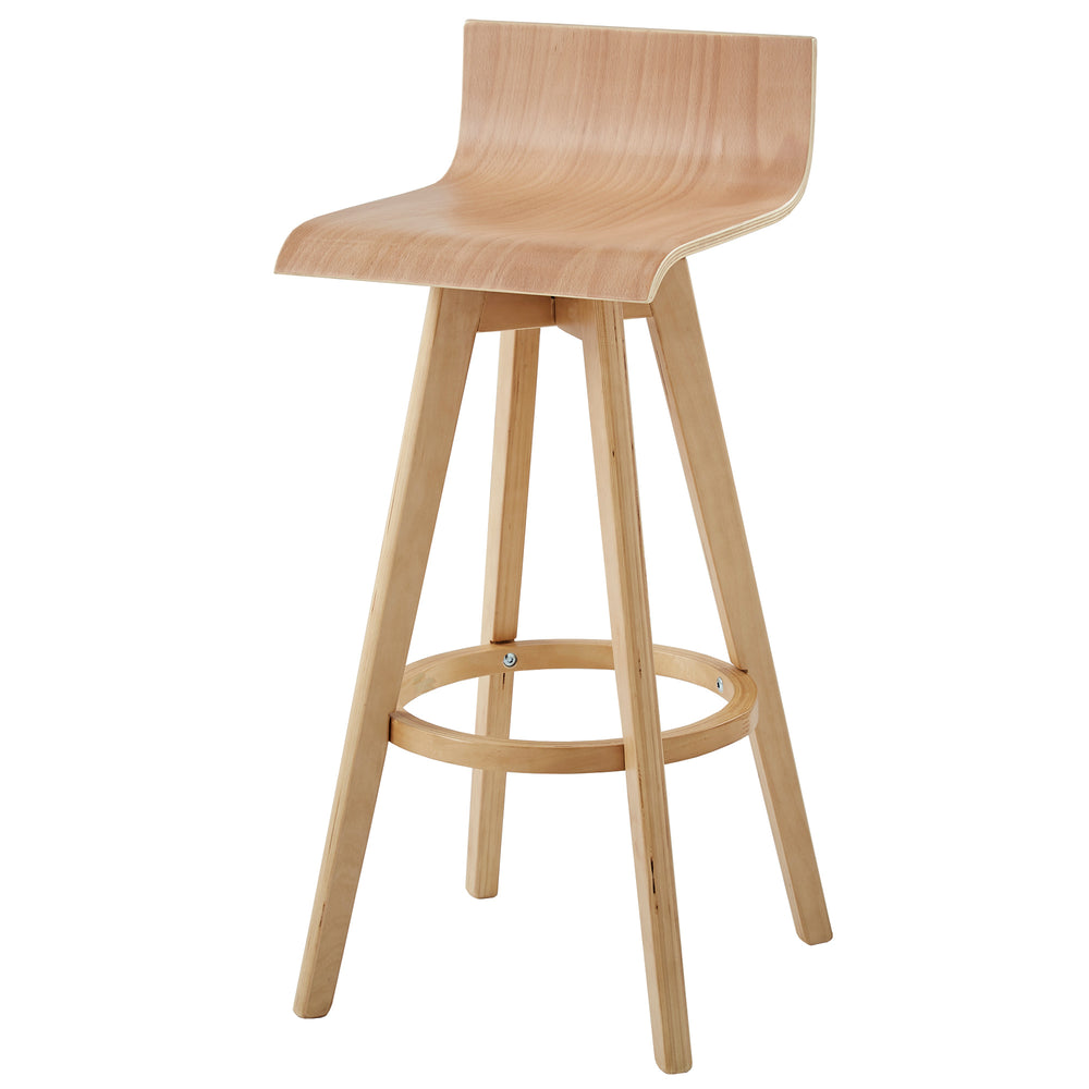 Homelegance By Top-Line Dylan Mid-Century Modern Swivel Wood Stool (Set of 2) Natural Wood