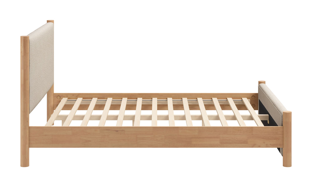 Zuo Modern Hadi King Bed: Elevate Your Bedroom With Chic Modern Design And Premium Comfort For Stylish Living Beige 100% Polyester,Mdf,Plywood 110670-zuo-modern