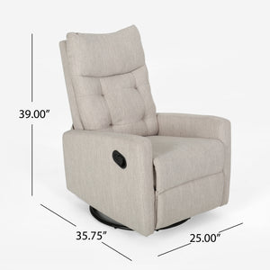 English Elm Christopher Knight Home® - Recliner Swivel Rocker with Glider Function, Push-Back Reclining Chair for Living Room & Nursery Beige 65354.00