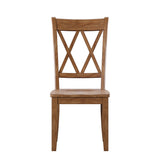 Homelegance By Top-Line Juliette Double X Back Wood Dining Chairs (Set of 2) Oak Rubberwood