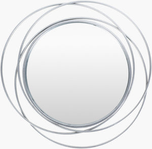 Livabliss Dixie Square Wall Mirror Hand Painted Glossy Finish Slim Profile Bedroom Living Room Decor Silver 24"H x 24"W x 1"D DII001-2424