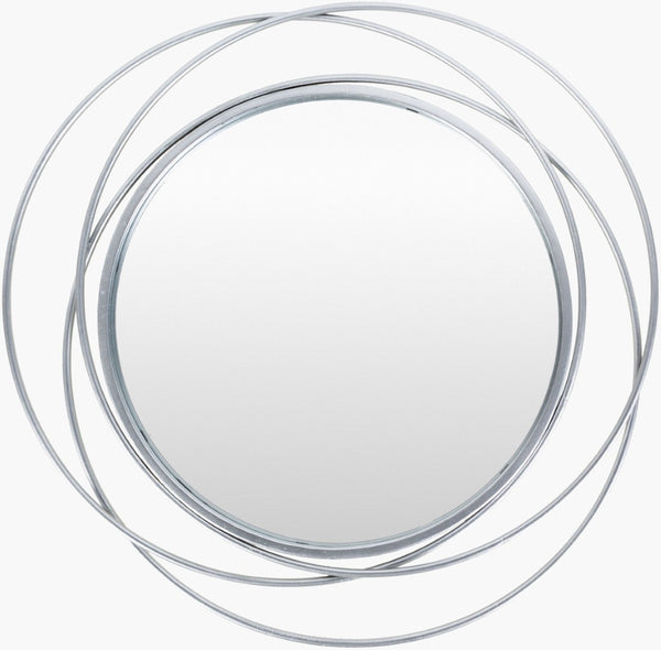 Livabliss Dixie Square Wall Mirror Hand Painted Glossy Finish Slim Profile Bedroom Living Room Decor Silver 24"H x 24"W x 1"D DII001-2424