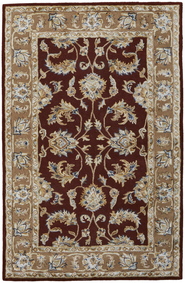 Feizy Rugs Prescott Hand-tufted Viscose & Wool Oriental Rug - Traditional Persian Design For Elegant Living Spaces Red,Tan,Ivory Viscose,Wool Pct8937frstbgef00