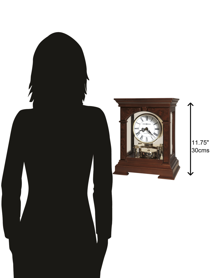 Hekman Furniture 635167 Statesboro Mantel Clock - Elegant Cherry Wood Design With Polished Brass, Classic Chimes & More Cherry Bordeaux Statesboro Mantel Clock 635167