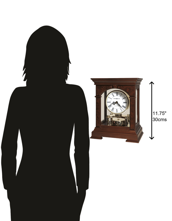 Hekman Furniture 635167 Statesboro Mantel Clock - Elegant Cherry Wood Design With Polished Brass, Classic Chimes & More Cherry Bordeaux Statesboro Mantel Clock 635167