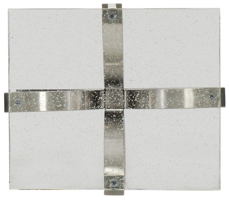 Hooker Furniture Bubble Glass Accent Table With Chrome Sculpted Base, Bubble-Textured Glass Top, Compact Luxe Design 500-50-966-MTL