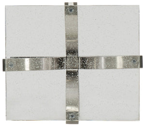 Hooker Furniture Bubble Glass Accent Table With Chrome Sculpted Base, Bubble-Textured Glass Top, Compact Luxe Design 500-50-966-MTL