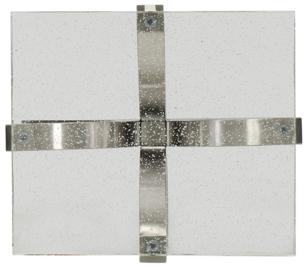 Hooker Furniture Bubble Glass Accent Table With Chrome Sculpted Base, Bubble-Textured Glass Top, Compact Luxe Design 500-50-966-MTL