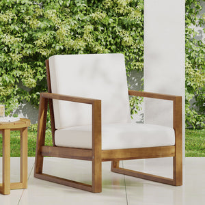 English Elm Christopher Knight Home® - 4 Rustic Acacia 4-Piece Outdoor Seating Set with Cushions — Durable Slat Design, Cozy Patio Style Teak 37 L x 27 W x 16.75 H 65060.00BGE-2_66742.00BGE