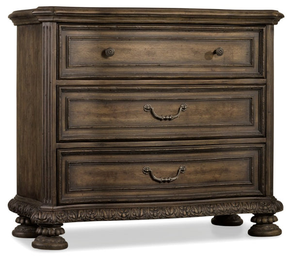 Hooker Furniture Rhapsody Walnut Bachelors Chest With Cedar-Lined Drawer, Distressed Rustic Finish & Power Outlet 5070-90017