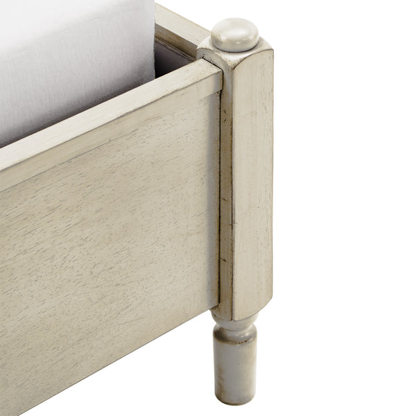 Homelegance By Top-Line Remi Antique Finish Beaded Wood Platform Bed Cream Wood