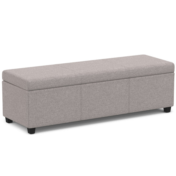 English Elm Avalon Extra Large Storage Ottoman Bench In Cloud Grey – Stylish Seating With Hidden Storage Solutions B136P158653