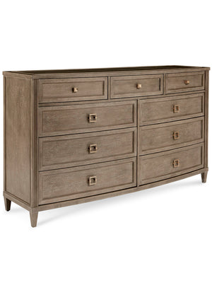 A.R.T. Furniture Cityscapes Whitney Dresser - Contemporary Stone Finish With Cedar-lined Drawers & Elegant Design Brown, Gold Parawood Solids And Quarter Oak Veneer 232130-2323